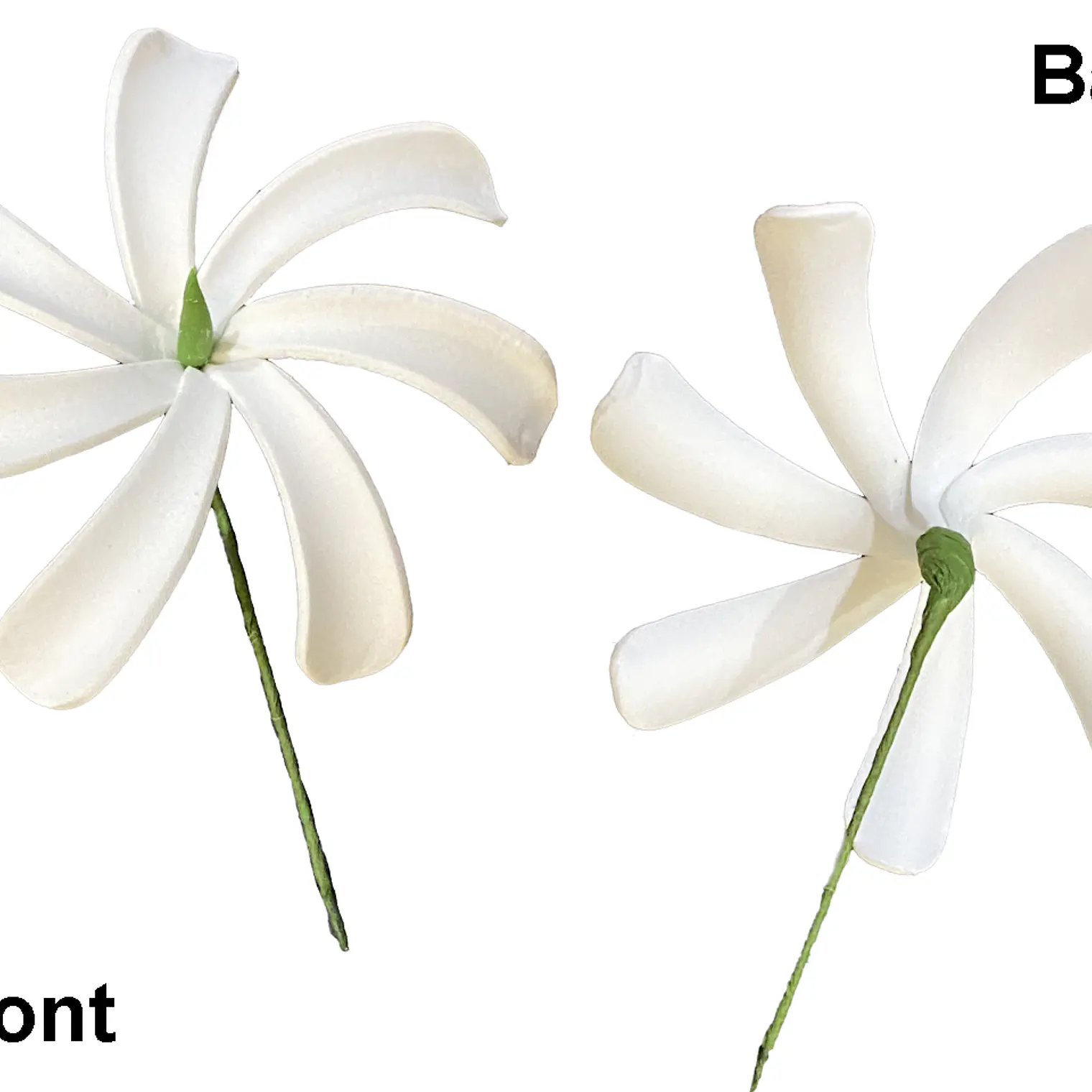 1 flor tiare B centro verde con palito para el cabello 1