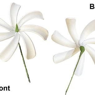 1 flor tiare B centro verde con palito para el cabello