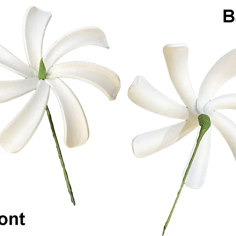 1 flor tiare B centro verde con palito para el cabello 1