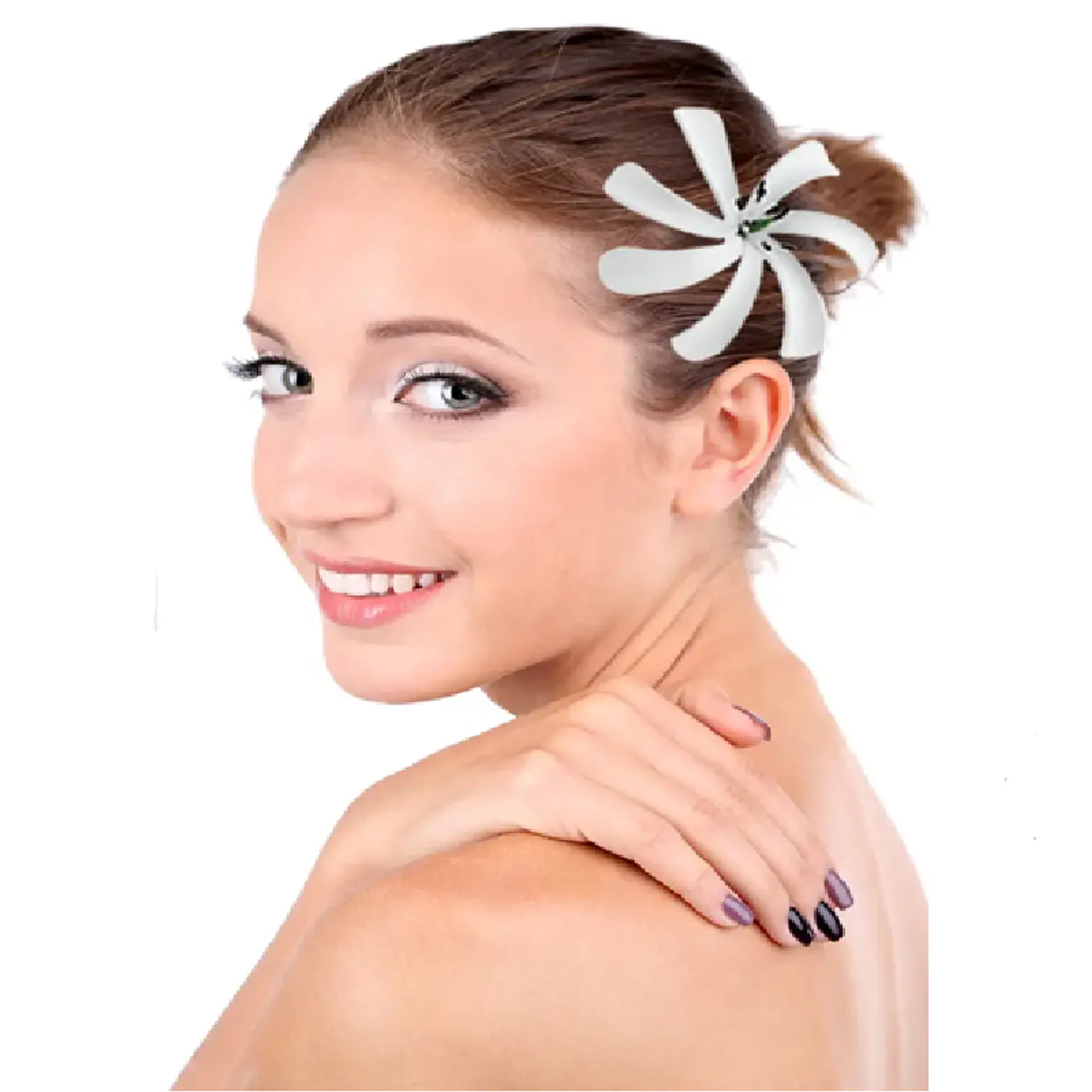 tiare B centro pistilo con palito para el cabello 1