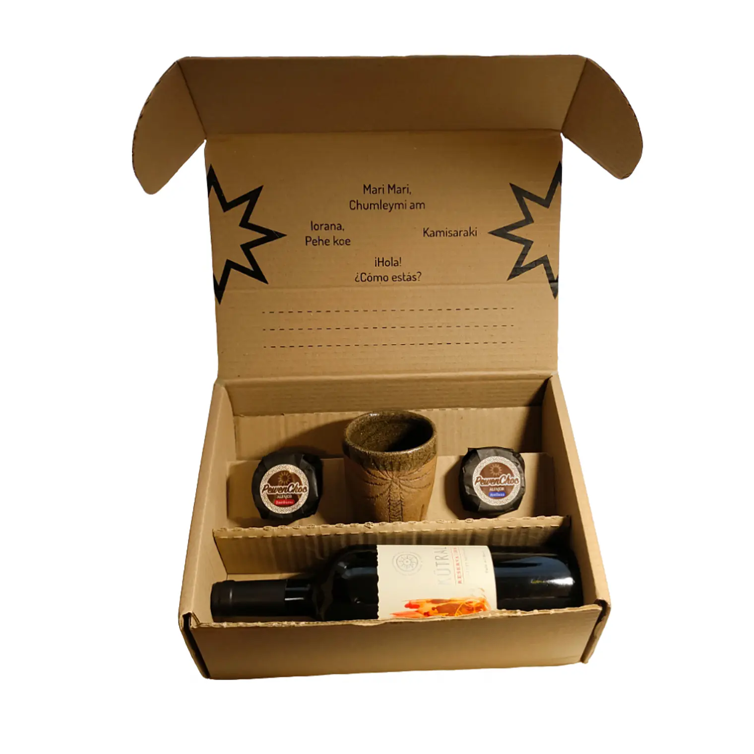 Box Vino Kütral con vaso ceramica pewen 1