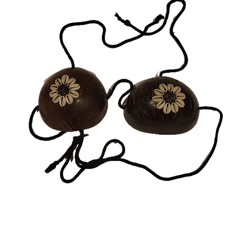 Sosten De Coco con conchitas 11 y 10cm 4