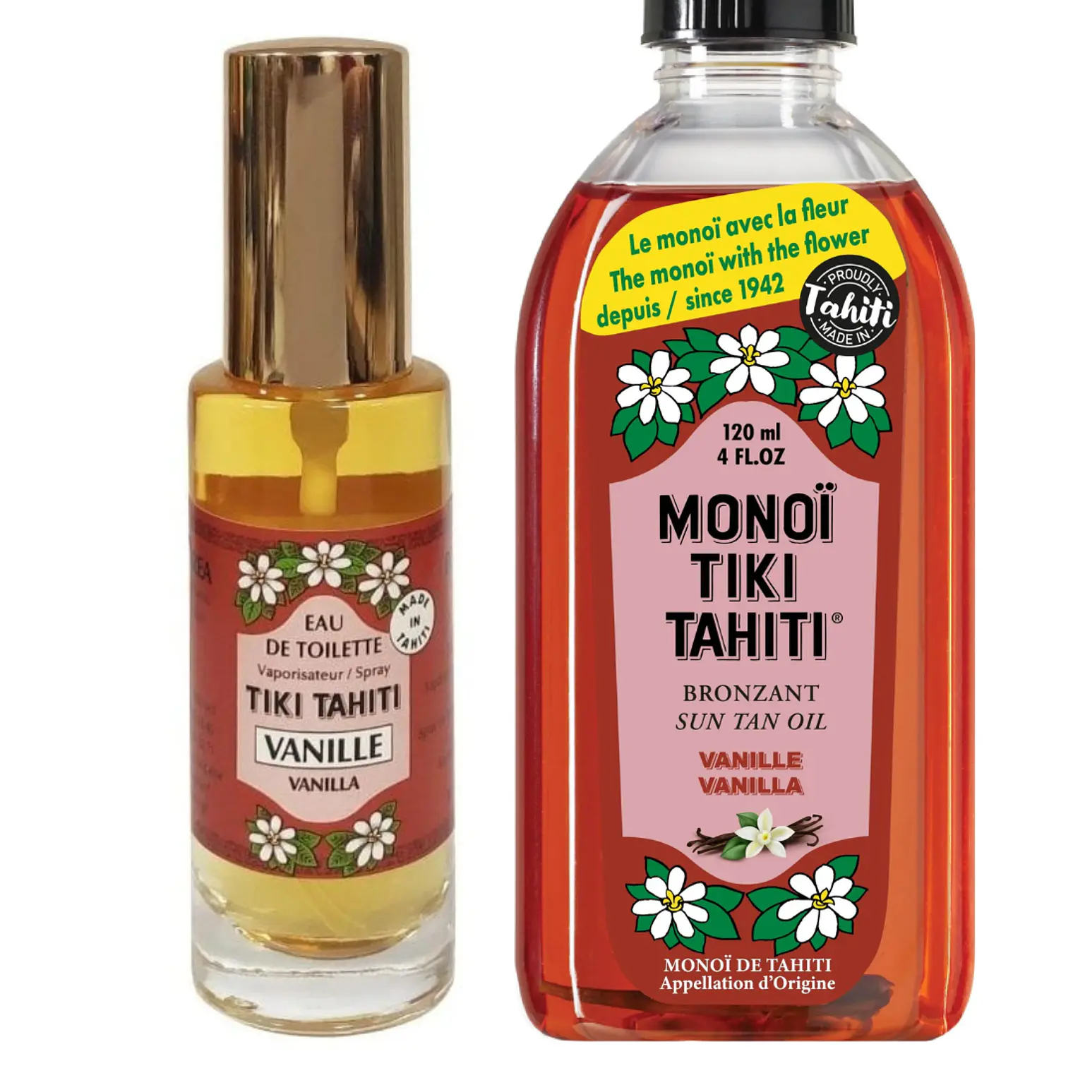 Pack Monoi 120ml y Perfume Tiki Tahiti Vainilla 30ml 3
