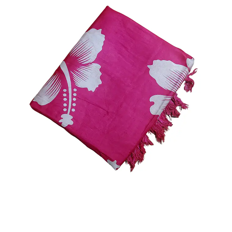 Pareo 2da seleccion Fucsia 2 Hibisco blanco 2