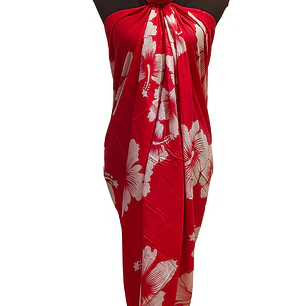 Pareo 2da seleccion Fucsia 2 Hibisco blanco