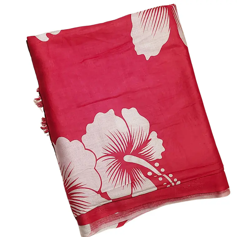Pareo 2da seleccion Fucsia 2 Hibisco blanco 15