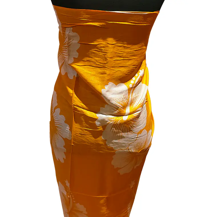 Pareo 2da seleccion Amarillo 2 Hibisco blanco 2