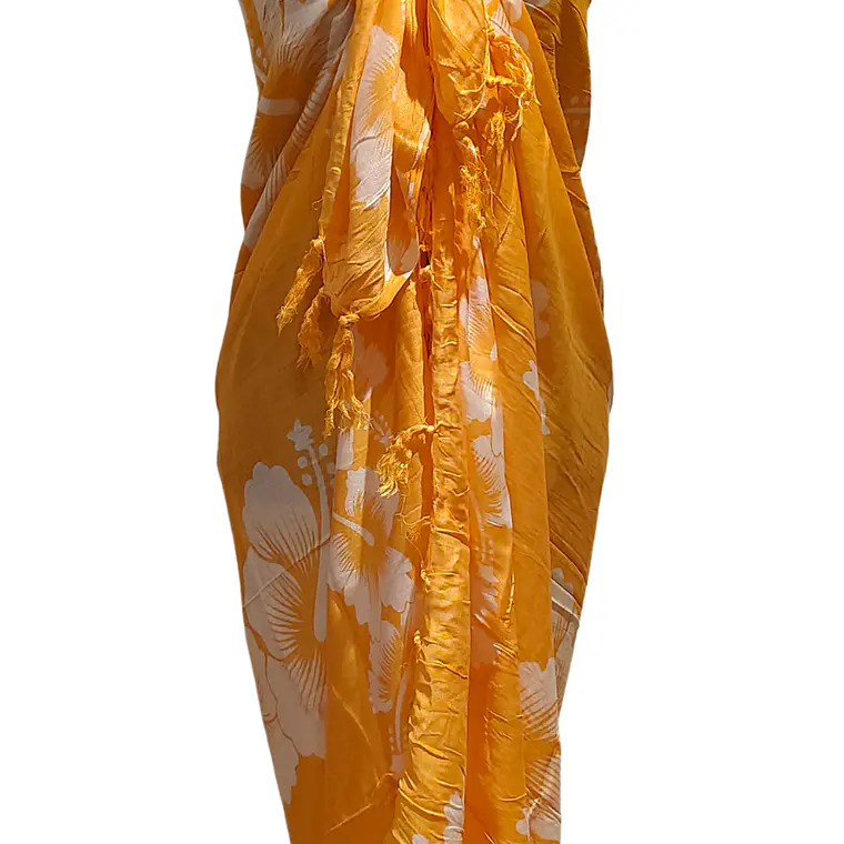 Pareo 2da seleccion Amarillo 2 Hibisco blanco 12