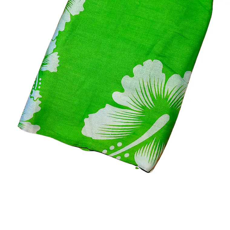 Pareo 2da seleccion Verde 2 Hibisco blanco 5