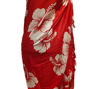 Pareo 2da seleccion Rojo 2 Hibisco blanco