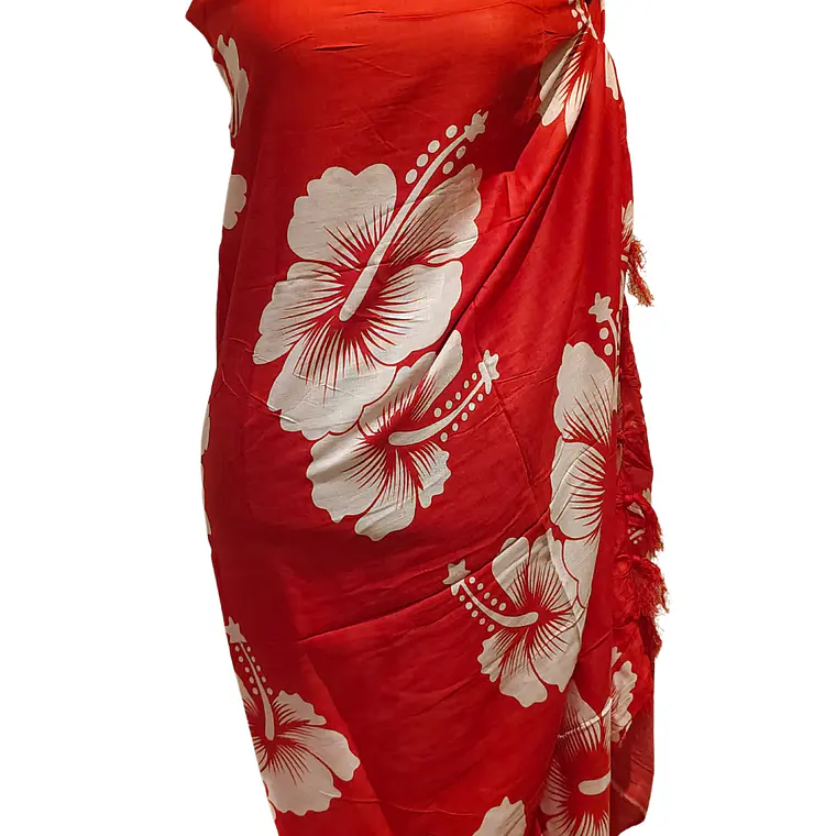 Pareo 2da seleccion Rojo 2 Hibisco blanco 8