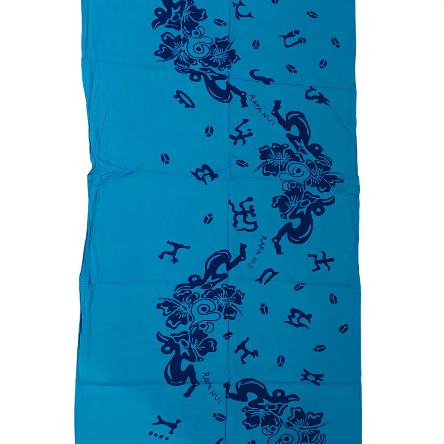 Pareo Corto Napohe flores pajaro Calipso azul 4