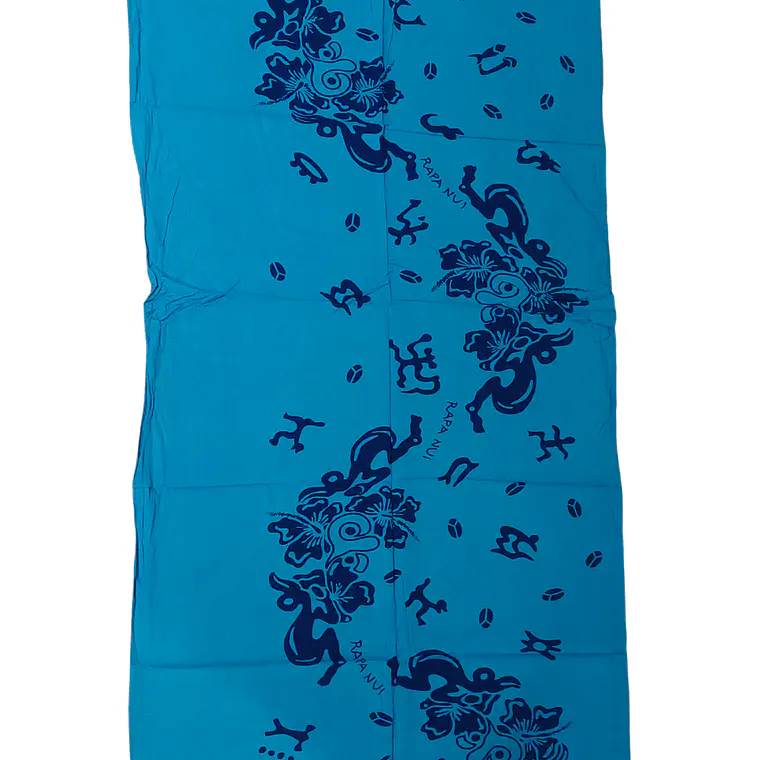 Pareo Corto Napohe flores pajaro Calipso azul 6