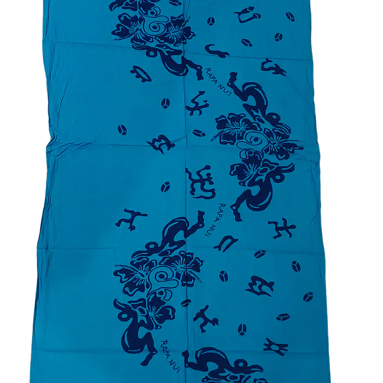 Pareo Corto Napohe flores pajaro Calipso azul 8