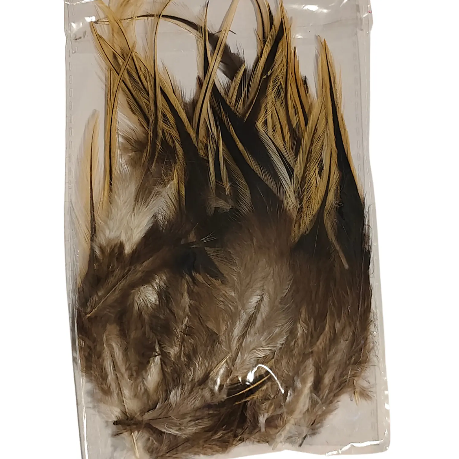 bolsa 100 Plumas beige Claro con negro 10 a 12 Cm punta 4