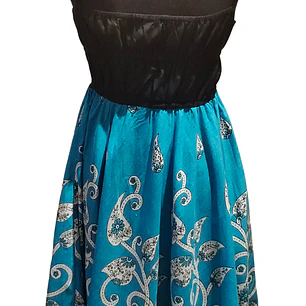 Vestido Algodon Calipso pretina Negra elasticada talla S-M