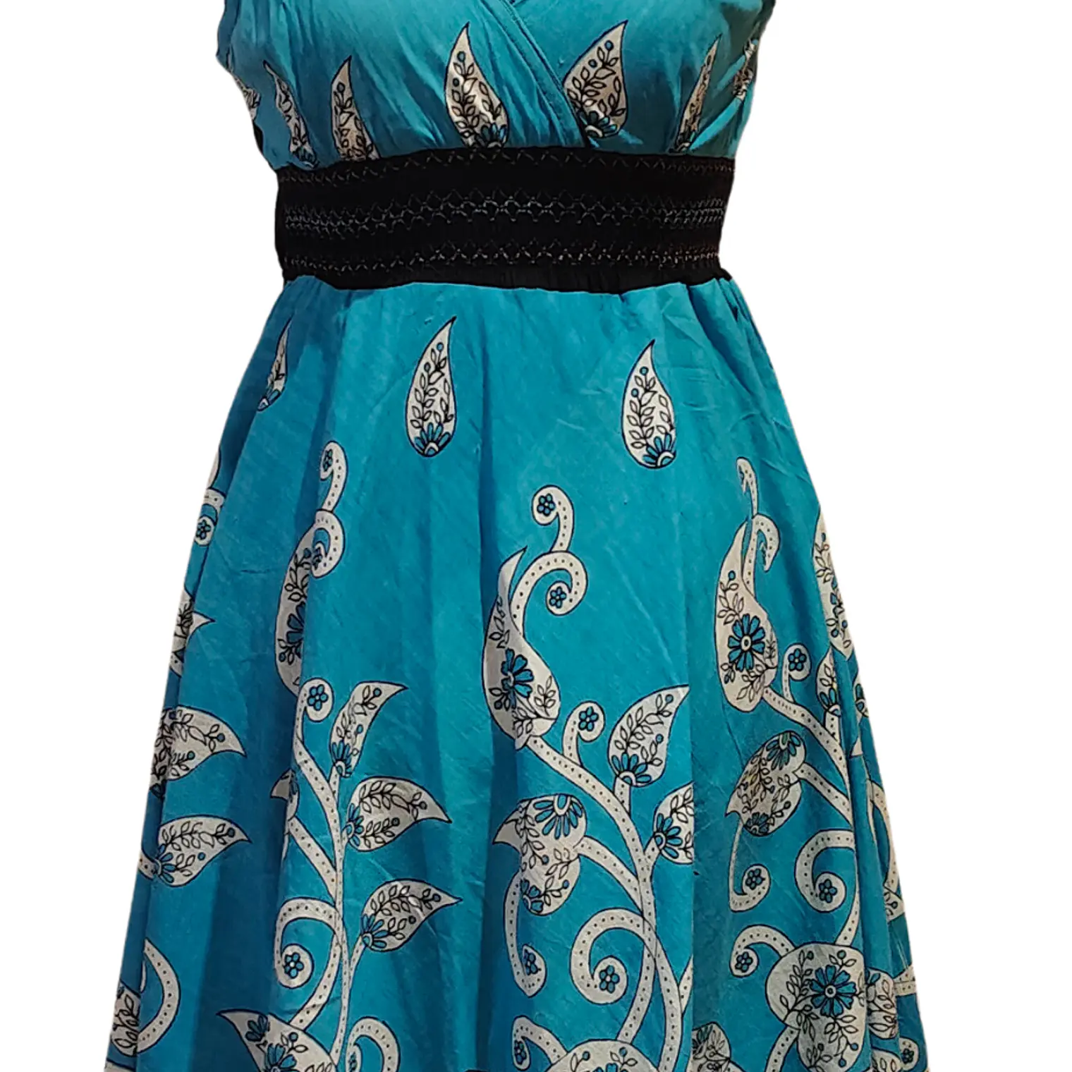 Vestido Algodon Calipso pretina Negra elasticada talla S-M 6