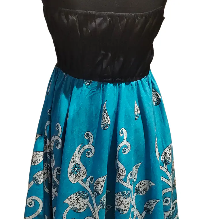 Vestido Algodon Calipso pretina Negra elasticada talla S-M 7