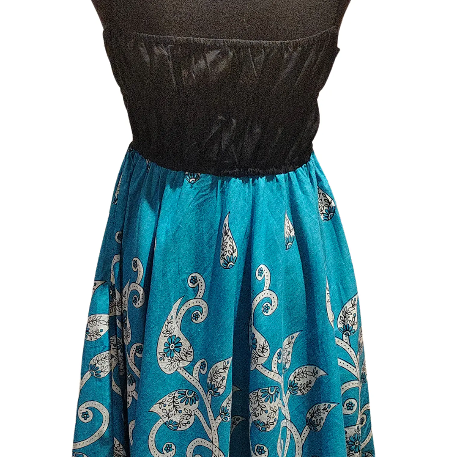 Vestido Algodon Calipso pretina Negra elasticada talla S-M 9