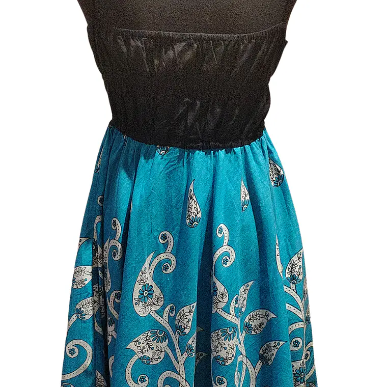 Vestido Algodon Calipso pretina Negra elasticada talla S-M 9