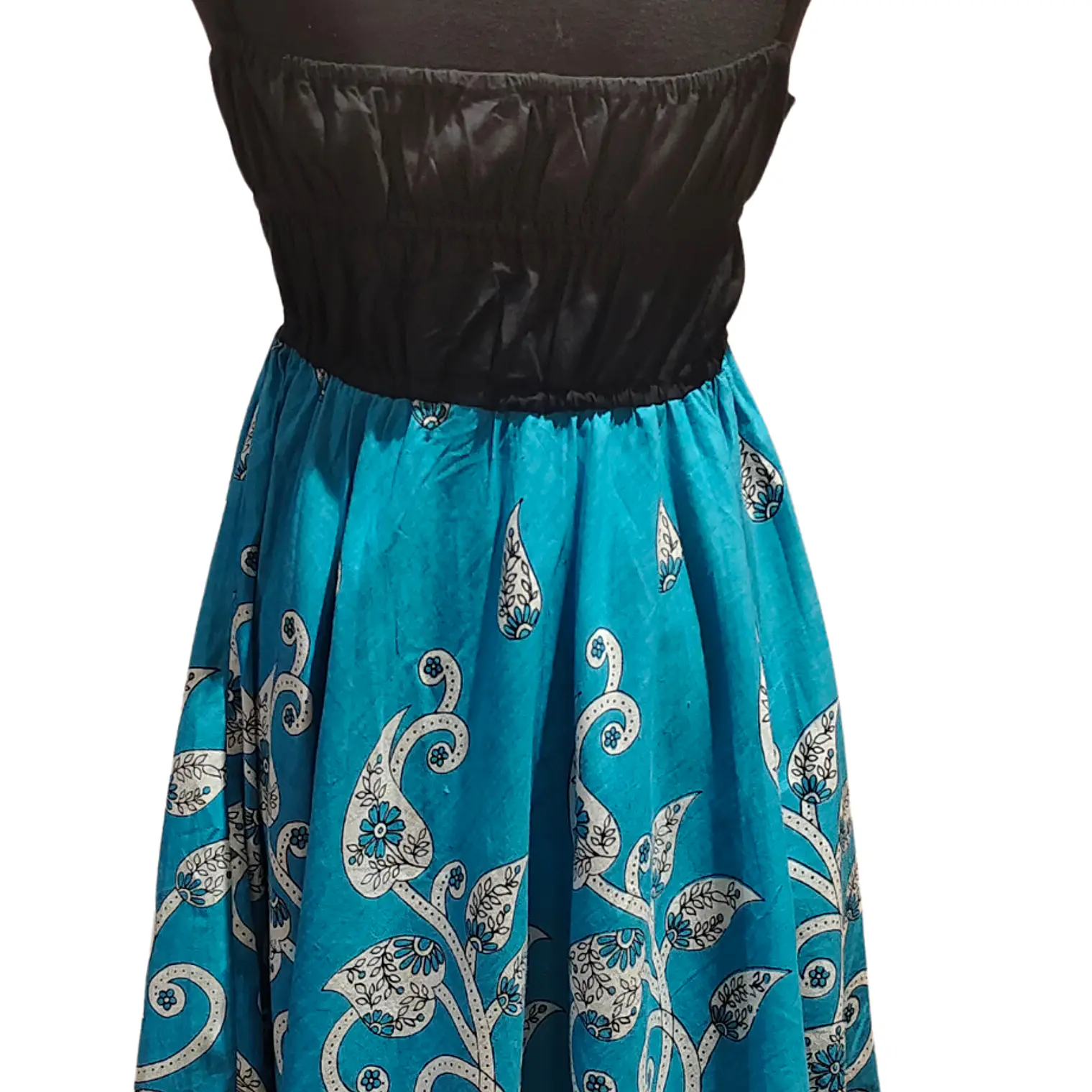 Vestido Algodon Calipso pretina Negra elasticada talla S-M 11