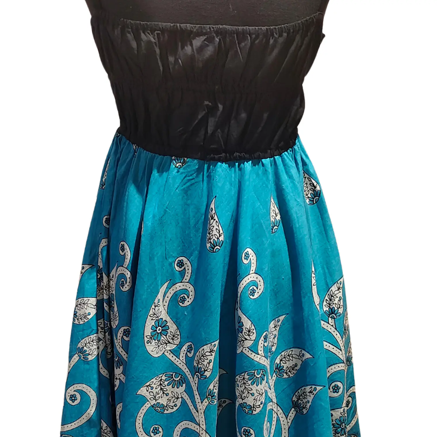 Vestido Algodon Calipso pretina Negra elasticada talla S-M 12