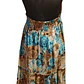 Vestido Algodon Turquesa con flores cafe talla L - thumbnail 8
