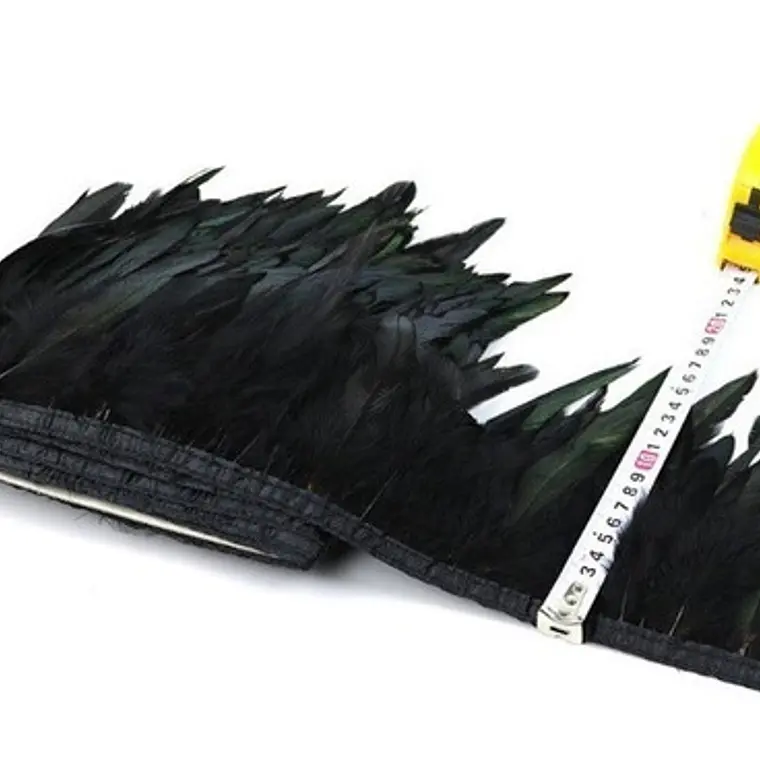 10 Yardas ó 9mts Boa Plumas Vaero Negras 10 A 12 Cm 1
