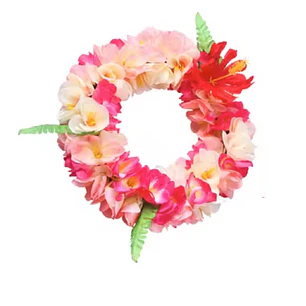 Corona De Flores Rosada elasticada