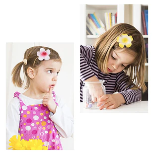 Pack 12 Flor Tipanie goma eva 6cm para cabello con pinza