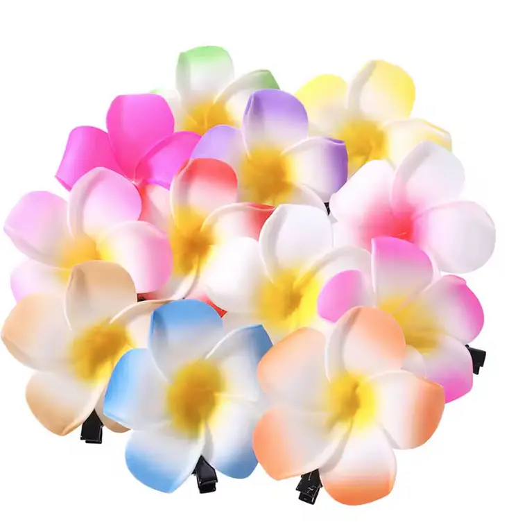 Pack 12 Flor Tipanie goma eva 6cm para cabello con pinza 3