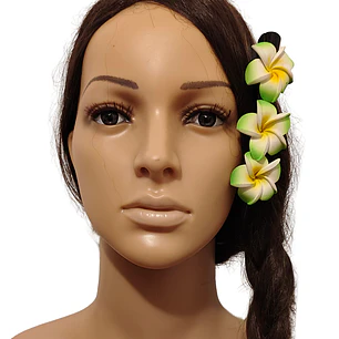 1 Pinza 12cm Con 3 Tipanie Color Verde Para El Cabello