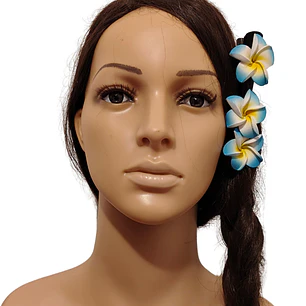 1 Pinza 12cm Con 3 Tipanie Color Azul Para El Cabello