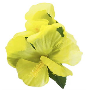 Flor Pinza metalica 3 Hibiscos Amarillo de tela Para El Cabello