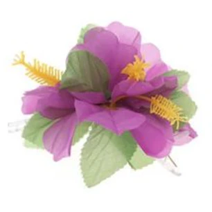 Flor Pinza metalica 3 Hibiscos Morado de tela Para El Cabello