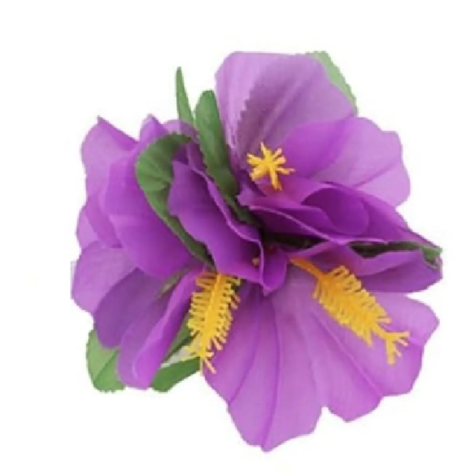 Flor Pinza metalica 3 Hibiscos Morado de tela Para El Cabello 2