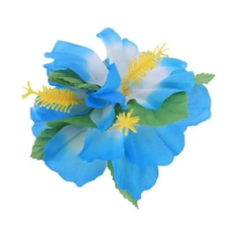 Flor Pinza 3 Hibiscos Azul Para El Cabello 1