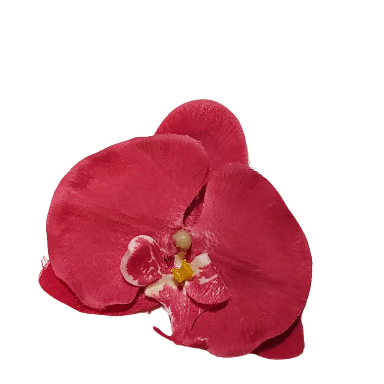 Flores Polinesicas Orquidea fucsia Con Pinza 2