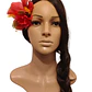 Flor Pinza metalica 3 Hibiscos Fucsia de tela Para El Cabello - thumbnail 1