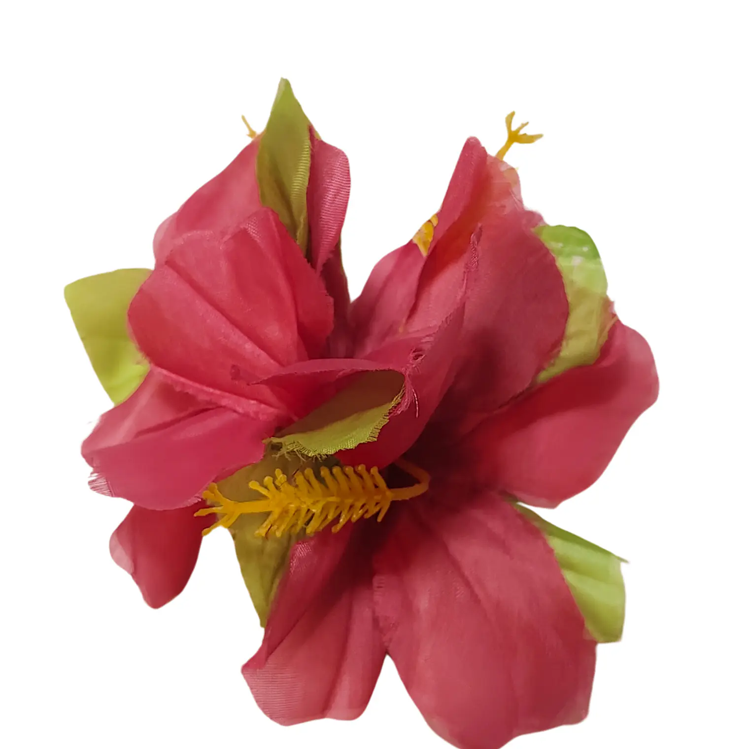Flor Pinza metalica 3 Hibiscos Fucsia de tela Para El Cabello 3