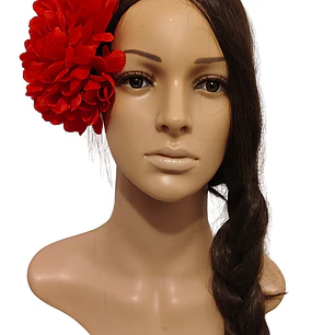 Flor Pinza 3 rosas sevillanas rojas con pinza metalica