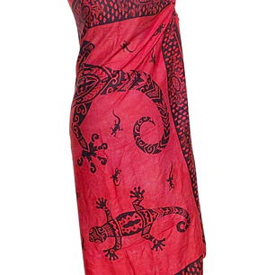 Pareo 2da seleccion Fucsia Matizado con lagartija negra