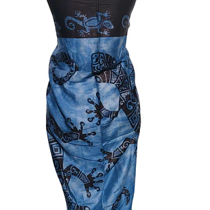 Pareo 2da seleccion Azul matizado con lagartija negra