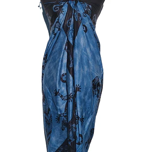 Pareo 2da seleccion Azul matizado con lagartija negra