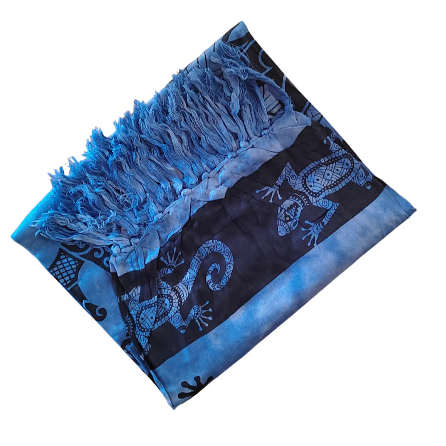 Pareo 2da seleccion Azul matizado con lagartija negra 3