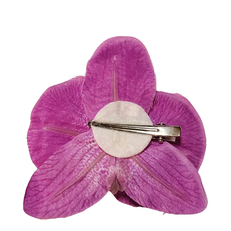 Orquídea lila de tela para el cabello  3