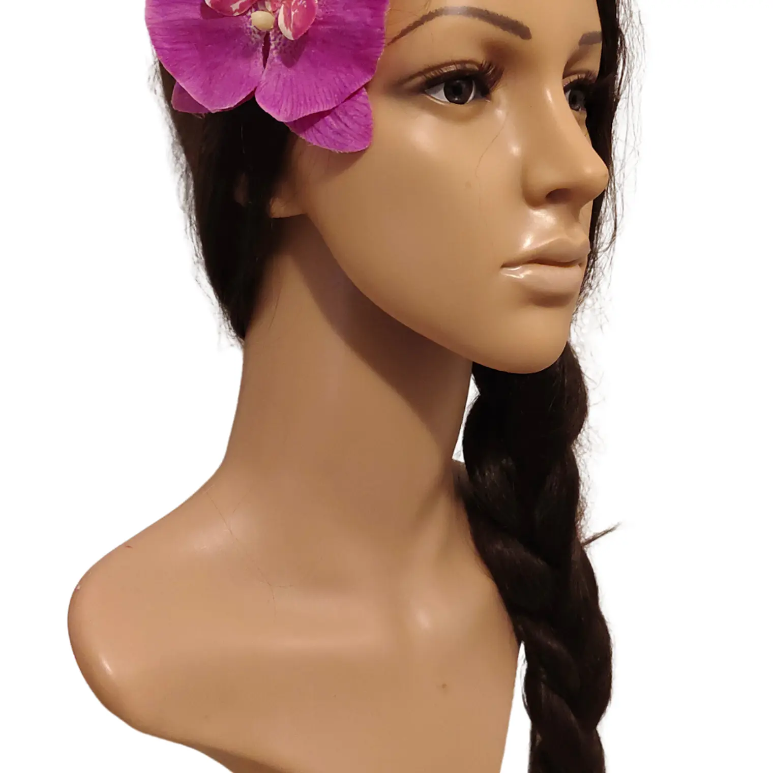 Orquídea lila de tela para el cabello  5