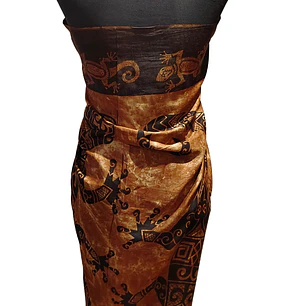 Pareo 2da seleccion borde negro Cafe Matizado con lagartija