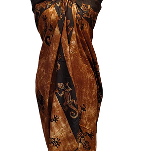 Pareo 2da seleccion borde negro Cafe Matizado con lagartija