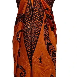 Pareo 2da seleccion Naranjo Matizado con lagartija borde